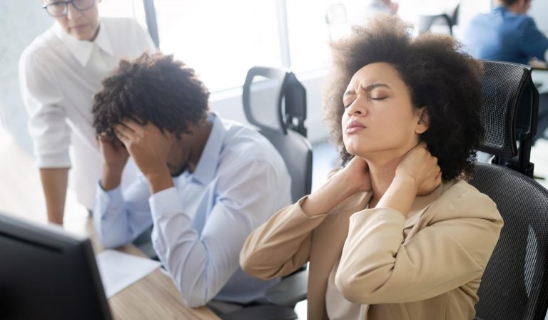 young african business woman having stress